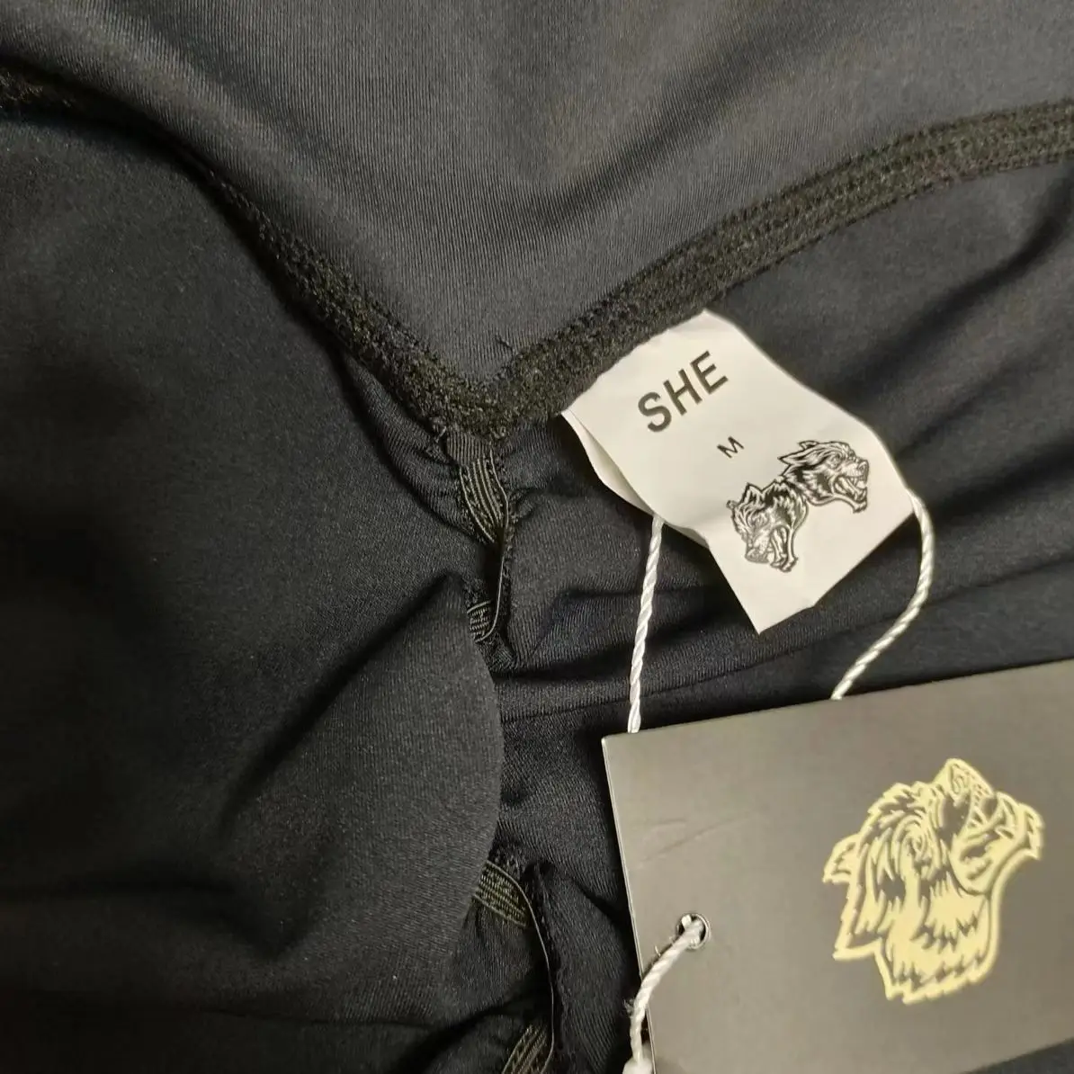 Darc Women Sports Shorts Oversized Wolf Head Printed Elastic Quick Drying Bottom Gym Workout Push Up Darc She Fitness Yoga Short