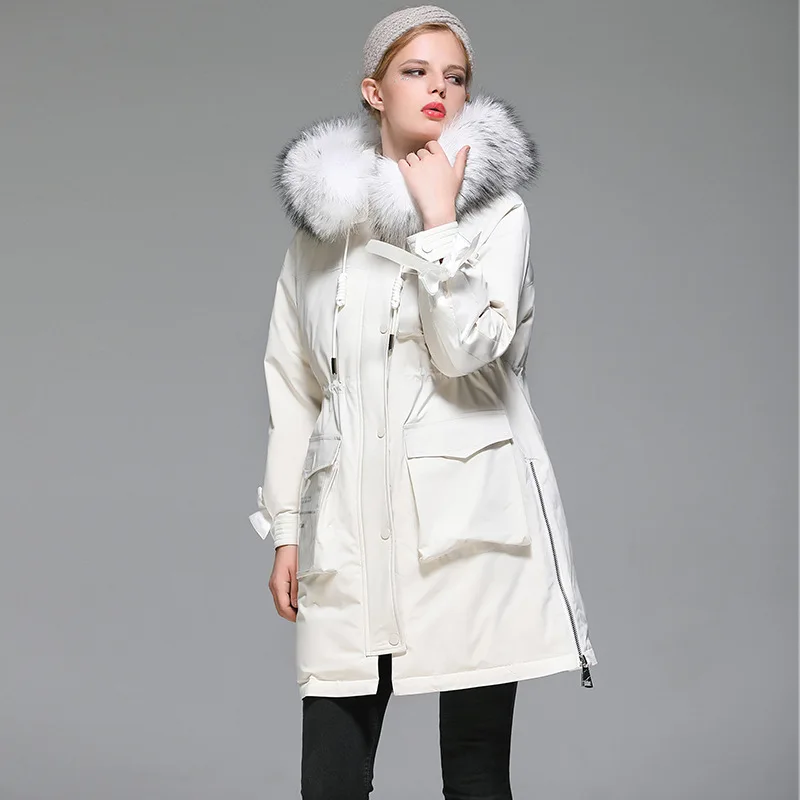 Fashion White Women Warm Ski Down Jackets Coats Casual Warm Hoodies Black White Puffer Jacket Women