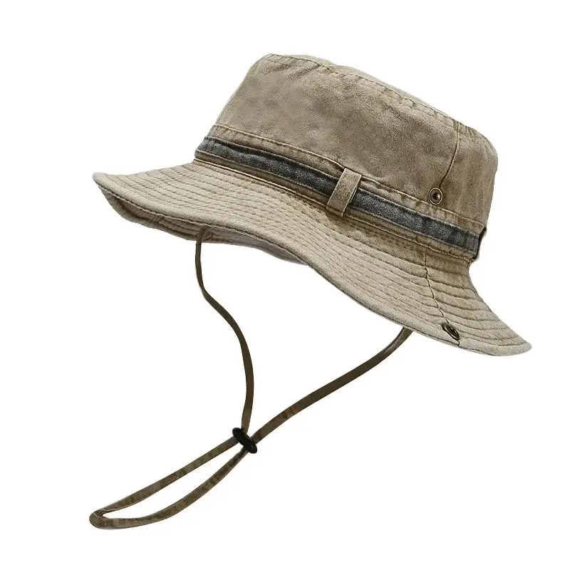 Панама хлопковая однотонная для мужчин и женщин, шапка рыбака, уличная ...