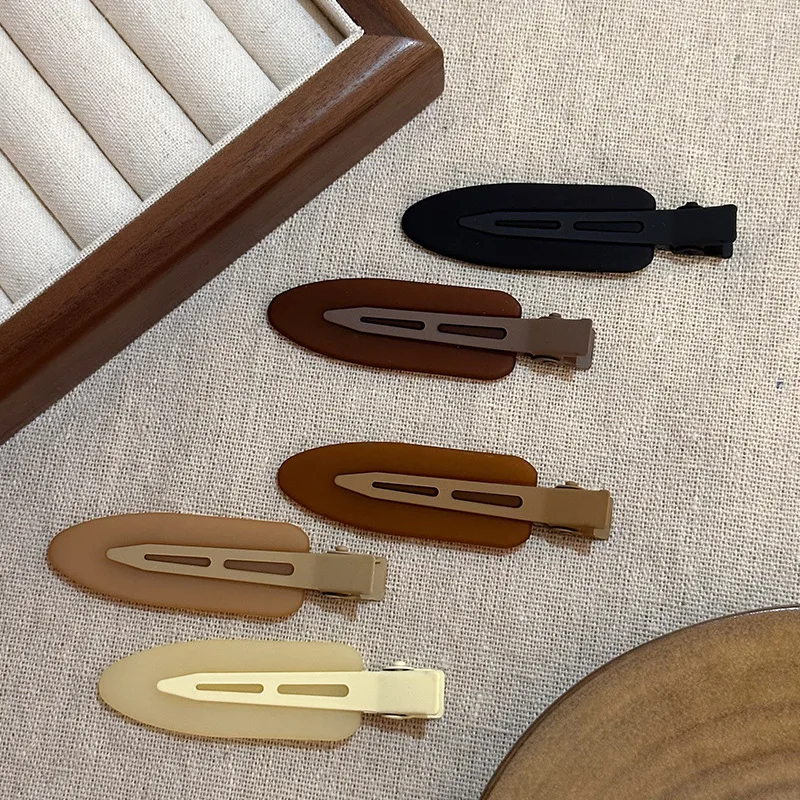 Black Brown Khaki Makeup Clip Girl Colorful Traceless Hairpin Hair Clip Bang Fragment Side Clip Headwear