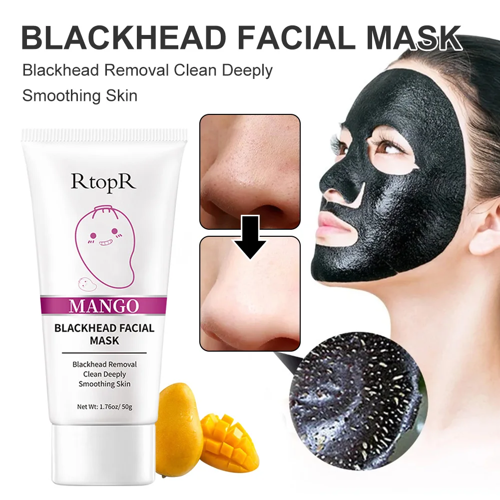 

50g Blackhead Remover Face Mask Acne Remover Treatment Nose Cleaning Mud Peel Off Mask Oil Control Shrink Pores Mask Skin Care