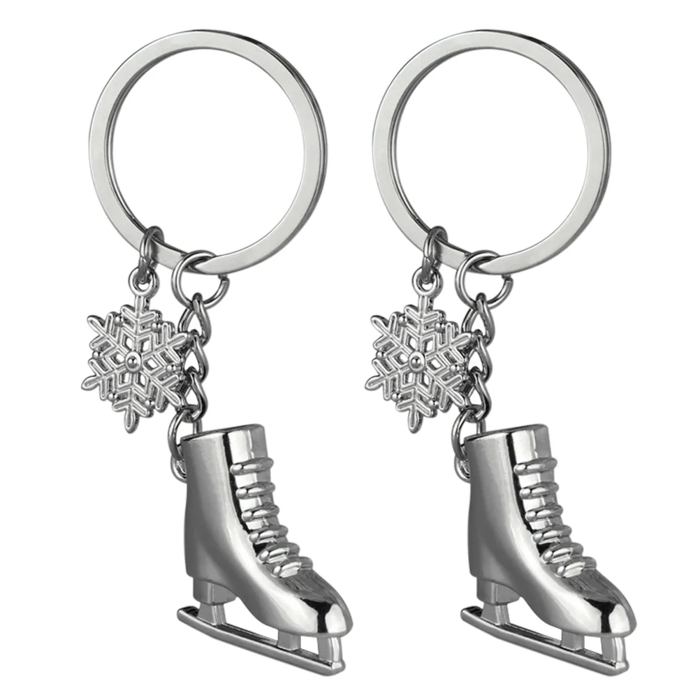 

2PCS Adorable Winter Sports Skates Shaped Design Key Chains Pendants