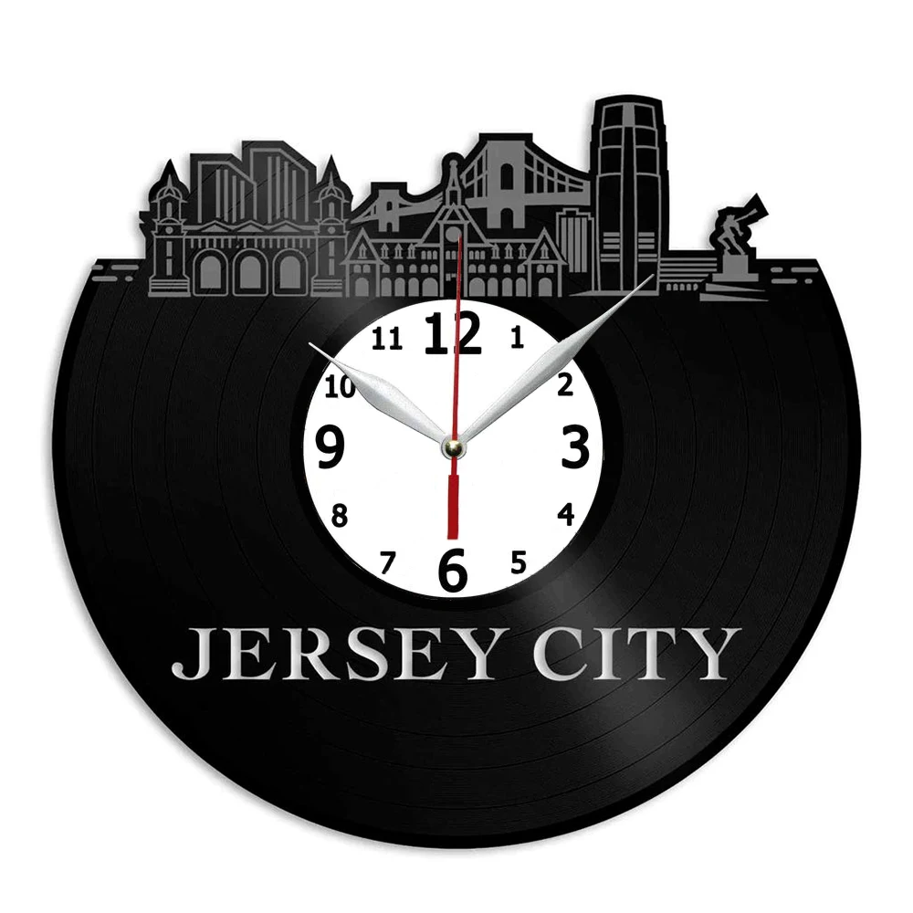 Jersey City New Jersey Vinyl Wall Art Record Wall Clock Home