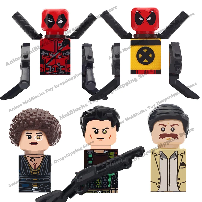 

Кирпичи героев Диснея X-Force WM6034, мини-фигурки героев мультфильма «Дэдпул», игрушки-Конструкторы для сборки, куклы, подарки