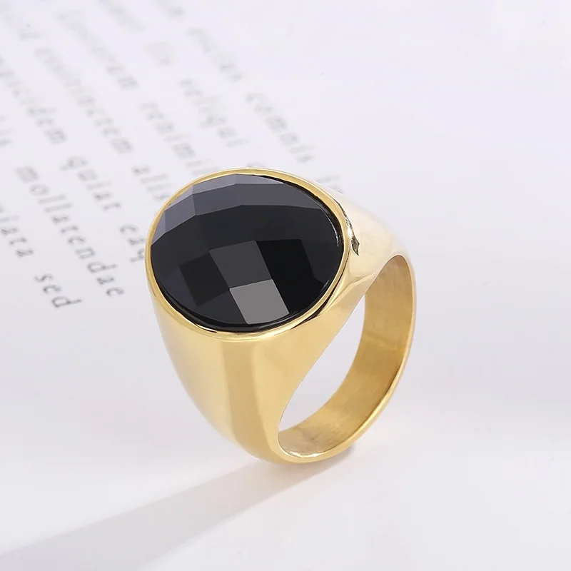 

Rings Black For Women Gold Color Stainless Steel Oval Bulk Glass Colorful Chunky Wedding Bands Rings Jewelry Trendy 2022