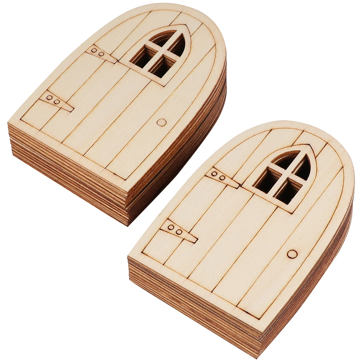 

20 Pcs Kits Christmas Tree Ornaments Wooden Pieces Small Wooden Fairy Doors Garden Adornment