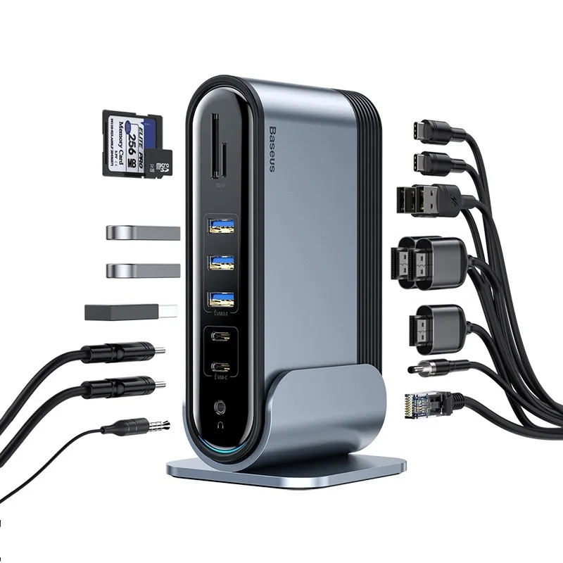 

Baseus USB C HUB 17 In 1 Type C HUB To PD RJ45 VGA HD 3 Screens USB 3.0 2.0 Adapter Docking Station for MacBook Pro Type-c Hub