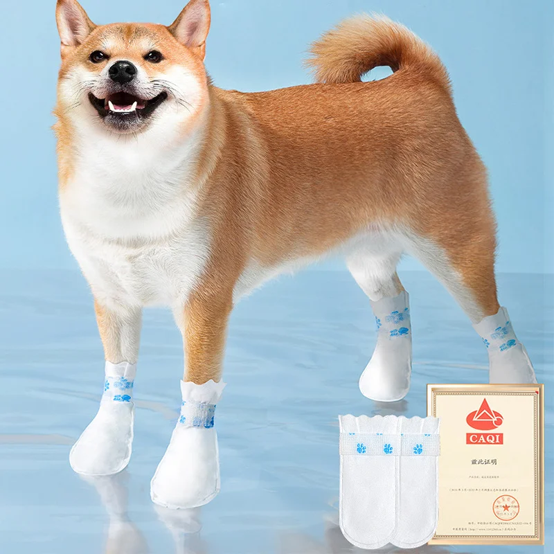 

Dog boots, dog paws, thickened waterproof and dustproof disposable boots with adjustable straps for pet cat shoes