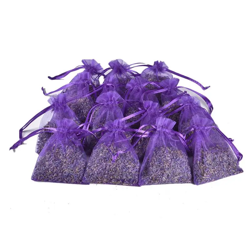 

15 PCS Natural Lavender Bud Dry Flower Sachet Bag For Car Room Aromatic Air Refresh Home Fragrance Sachets Christmas Gifts