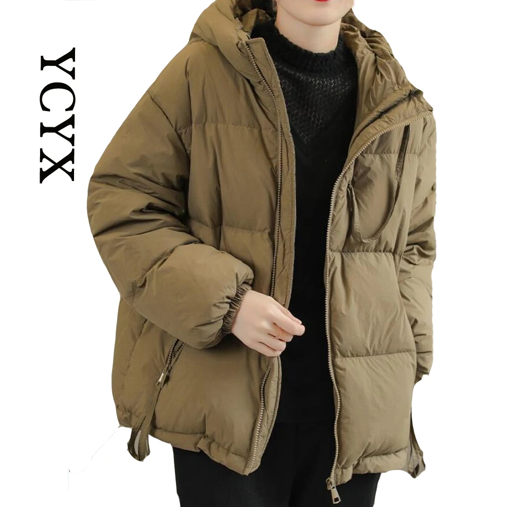 

YCYX 2023 Winter Women Outwear Parka Warm And Windproof Zipper Cotton Coat With Stand-Up Collar Jackets YCYX507