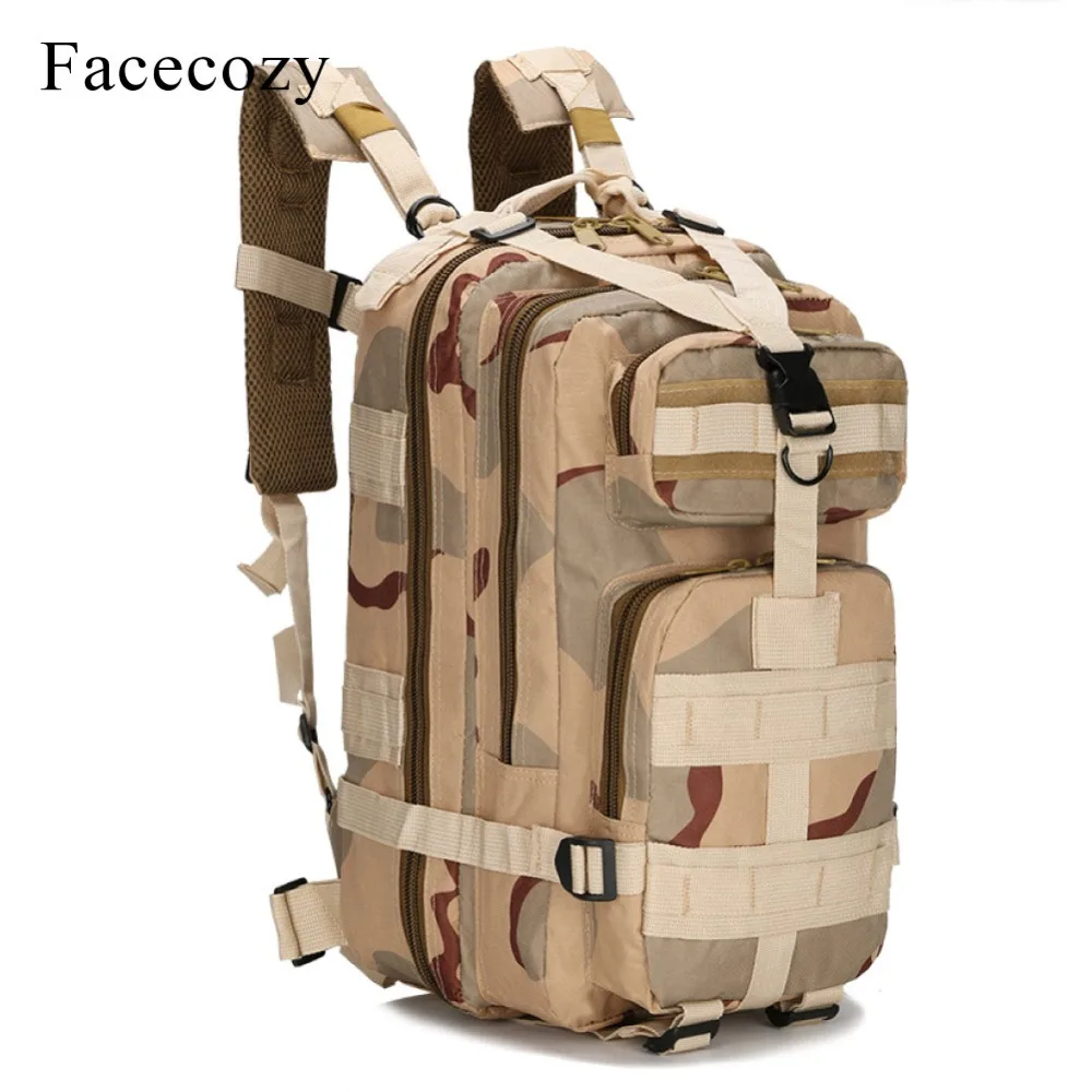 

Facecozy туристический военный тактический рюкзак, камуфляжный нейлон 600D, Треккинговый рюкзак сумка для дорожного набора 25-30 л, маленький спортивный рюкзак