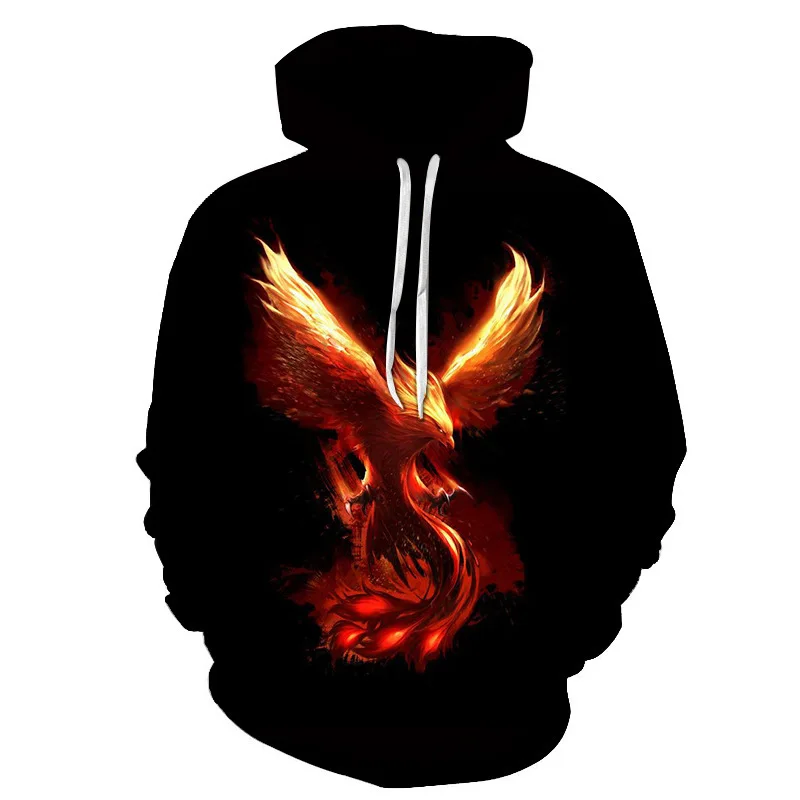 

Harajuku New Flame Bird Digital Printing Sweater Hot Selling 3D Couple Tide Brand Men's and Women's Tops Hoodies