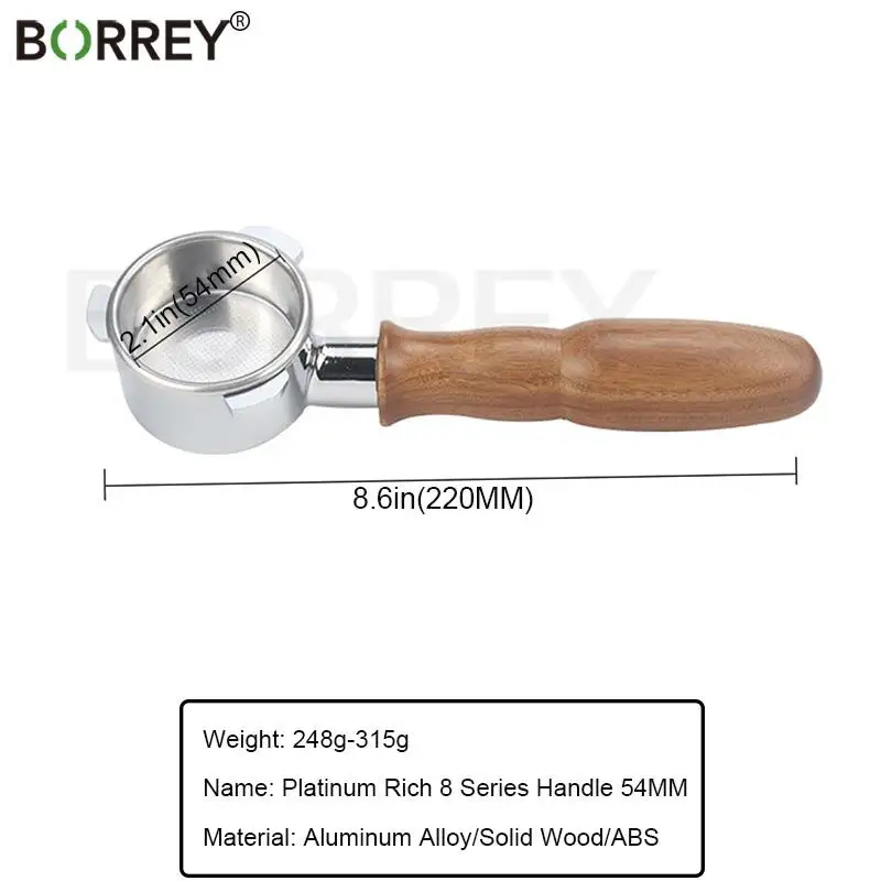BORREY 54 мм бездонного Portafilter Group-голова Кофе машина твердой древесины без
