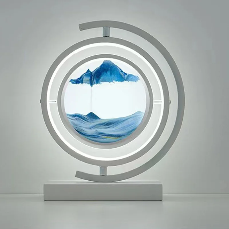 

Quicksand Painting Ornament Table Lamp Simple 3D Landscape Painting Bedroom Living Room TV Cabinet Home Creative Decoration..