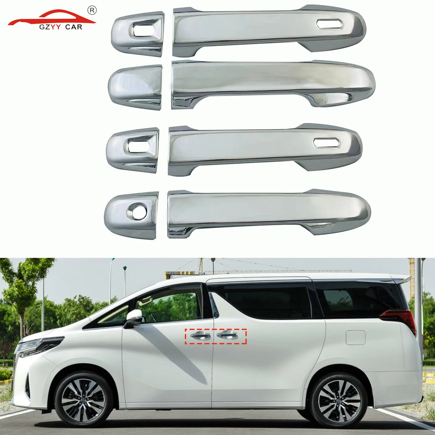 Углеродная отделка крышки ручки для Toyota 2015-2023 Alphard Vellfire 30 крышка дверной ручки хромированные аксессуары наклейки автостайлинг