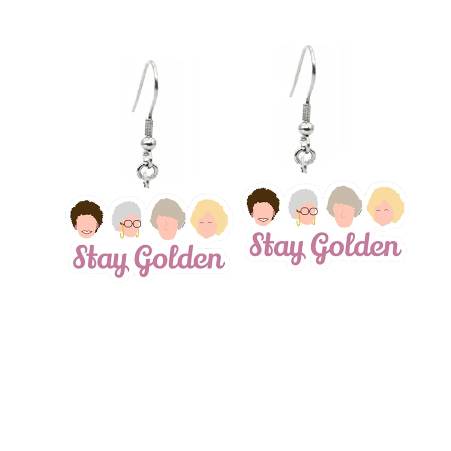 Классические Акриловые висячие серьги с героями фильма жди Golden Girls подарочные