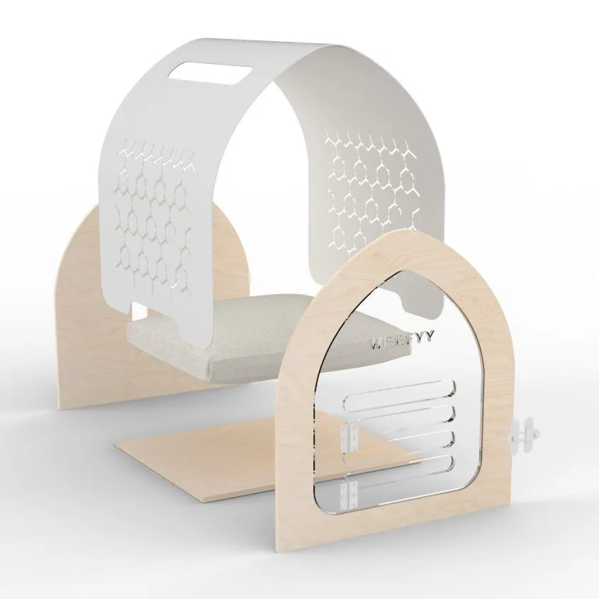 Новая концепция алюминиевый домик для кошки искусственная кожа легкая сборка