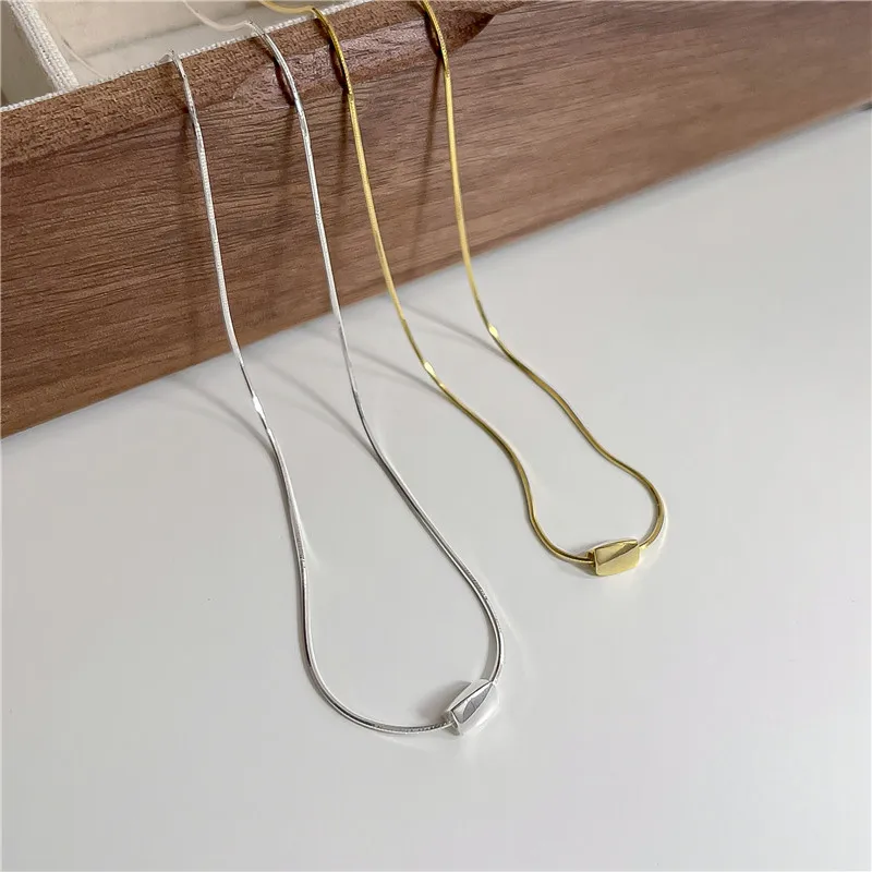 

Женская серебряная подвеска S925 в японском стиле, модная витая квадратная цепочка до ключиц