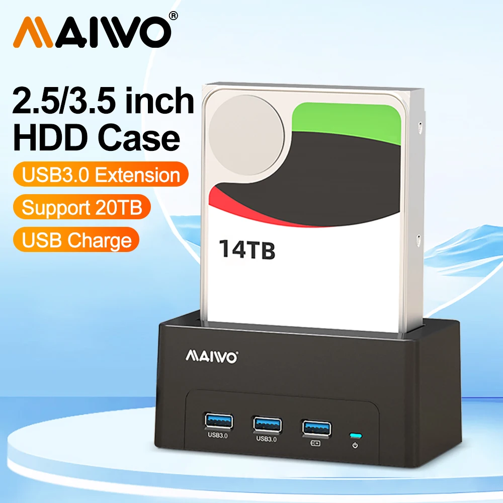 Док-станция MAIWO Для SATA HDD USB 3.0 С Зарядным Концентратором Корпуса Жесткого Диска 2 5/3