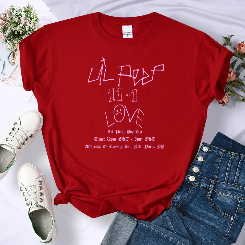 

Creative Design Font 11-1 Love Woman T-Shirts Comfortable Casual Tee Clothing Breathable Hip Hop Tops Personality Loose T Shirt