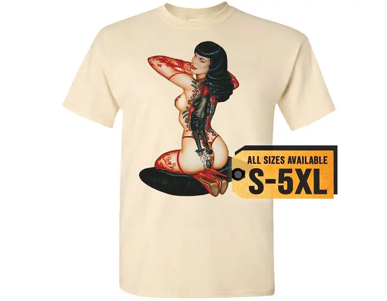 Разноцветная футболка Bettie Page V4 все размеры S-5XL