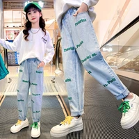 girl leggings kids baby%c2%a0long jean pants trousers 2022 retro spring summer cotton formal sport teenagers children clothing