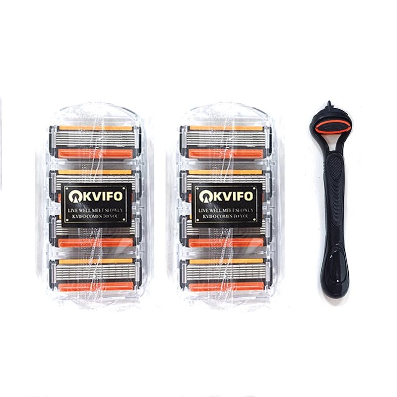 6-слойные сменные лезвия KVIFO для мужских бритвенных станков Безопасная бритва