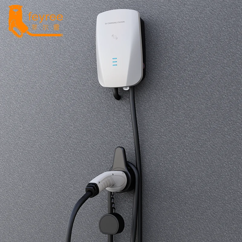 Дешево Зарядное устройство для автомобиля Feyree EVSE Wallbox EV, зарядная станция для электромобиля 7 кВт, кабель типа 2 32A, адаптер IEC62196, зарядное устройство...