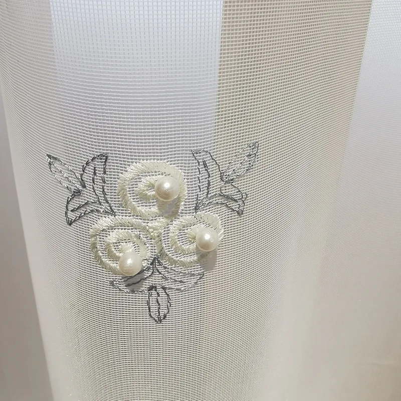 Элегантная жемчужная прозрачная занавеска для гостиной сельской местности