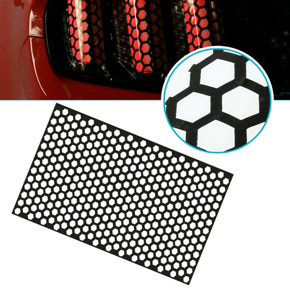 

Honeycomb Car Sticker Cut-out Hollow Auto Lamp Film Grid Side Shield Car Rear Tail Light Headlamp Sticker 48*30cm 2020 New