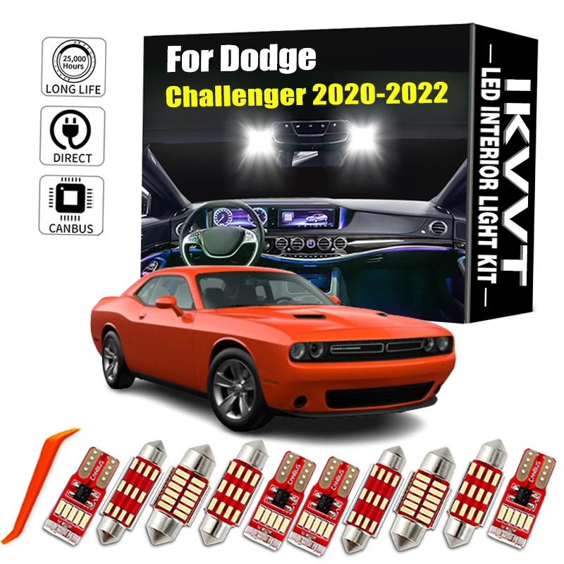 

IKVVT 13 шт. Canbus внутренняя лампа для Dodge Challenger 2020 2021 2022 автомобильные лампы светодиодсветодиодный внутренняя карта купольсветильник комплект ...