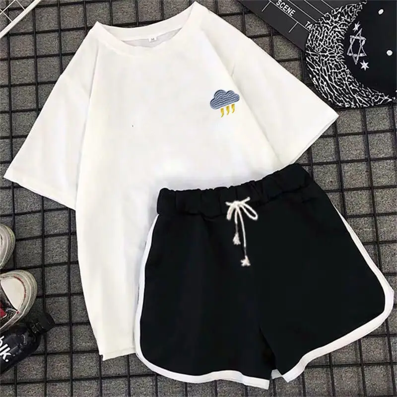 

Pajama Sets Women Loose Leisure Bodybuilding Printed Simple Fashion Korean-style All-match Female Sleepwear Stylish Daily Basic