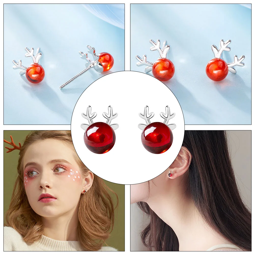 Милые серьги-гвоздики из стерлингового серебра с изображением лося ювелирные