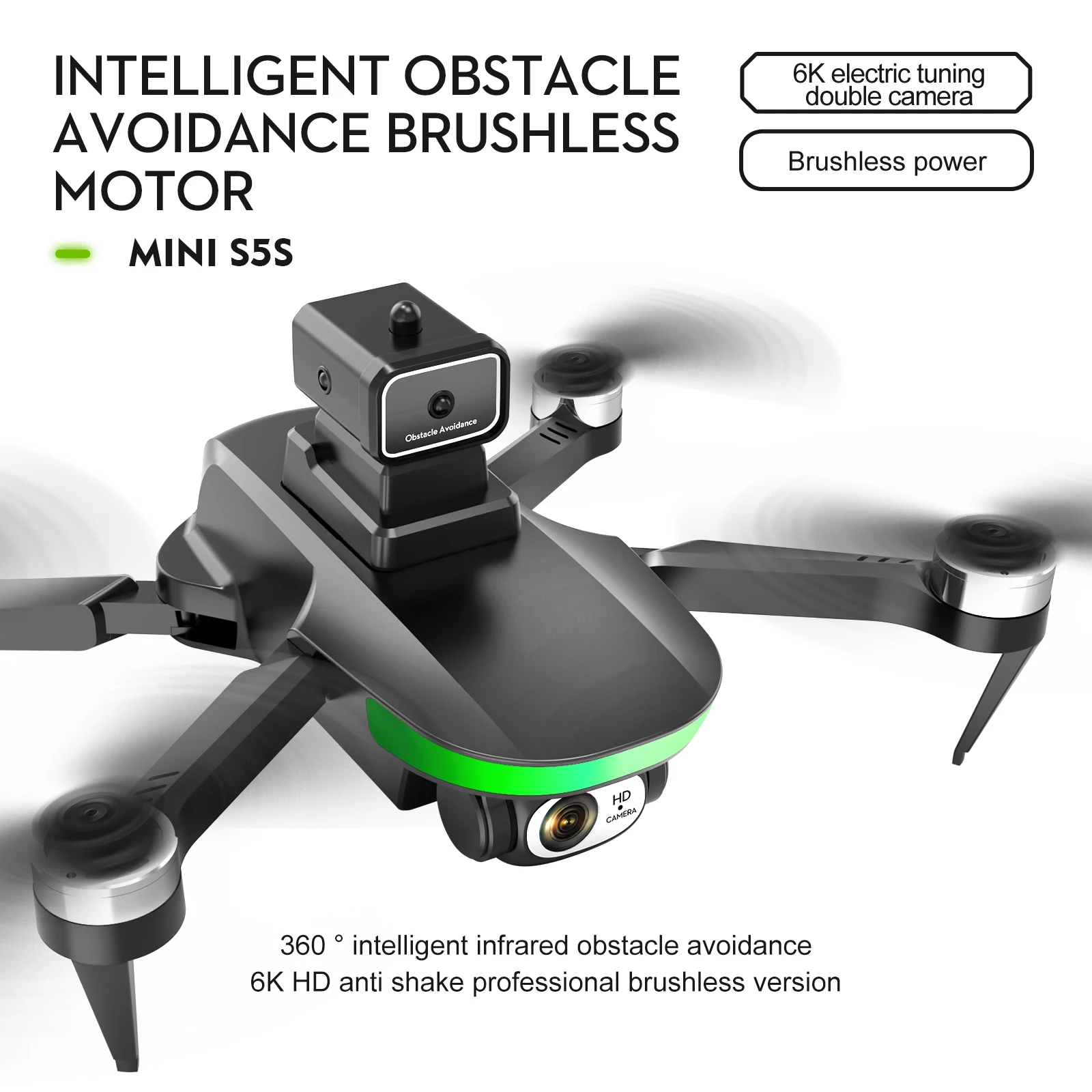 S5S Mini Profesional Drone 4K HD Dual Camera Obstacle Avoidance Aerial Photography Dron Brushless RC Quadcopter 3KM Toys Gifts