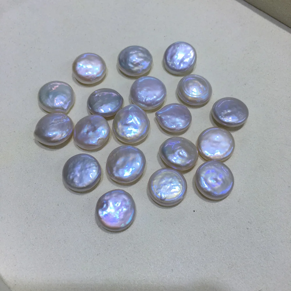 3 шт. натуральные жемчужные бусины в форме пуговиц россыпью высококачественные