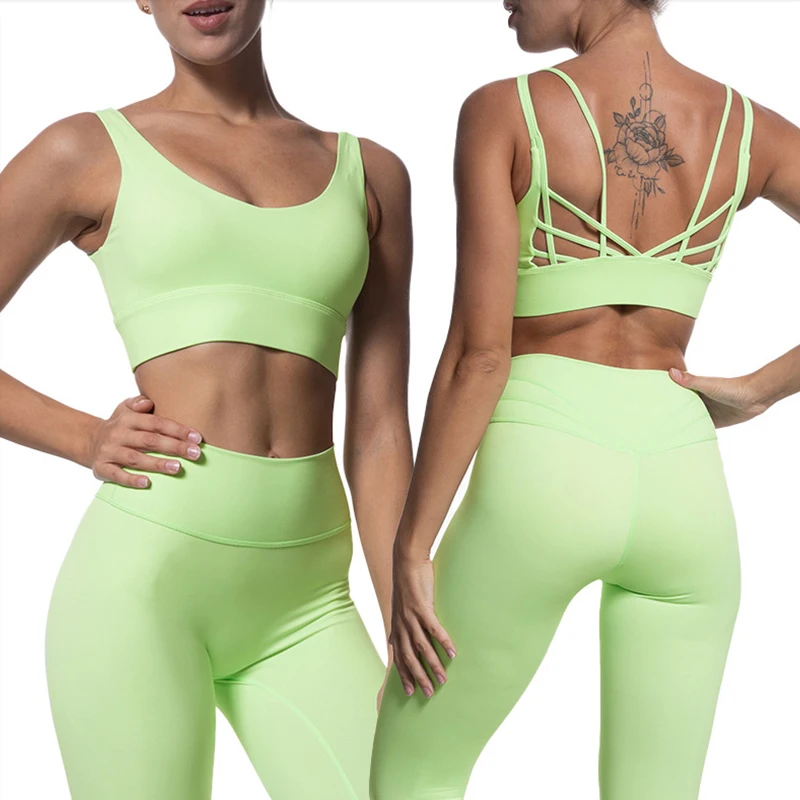 Yoga 2 Piece Set Work Out Sets Women Outfits Gym Fitness Clothing Workout Sport Clothes for Woman Sports Bra and Leggings