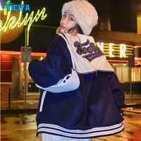 yiciya varsity jacket bomber woman 2022 american baseball jacket cheerleading coat 2022 summer retro high street jackets bombers