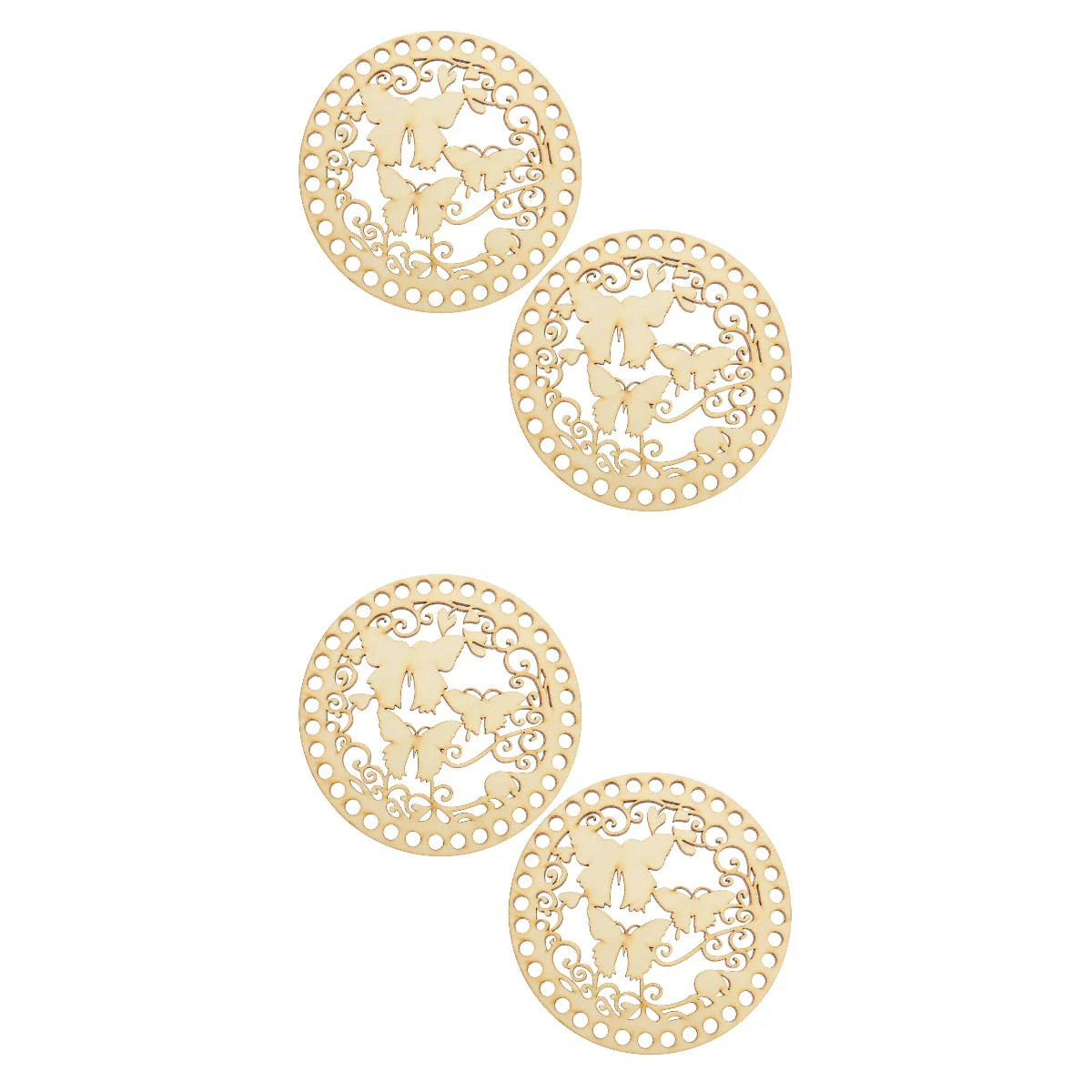 

4 Pcs Basket Bottom Woven Baskets Bag Bottom Cushion Womens Wallet Wooden Bag Base Bag Making Knittinb Bag Bottom