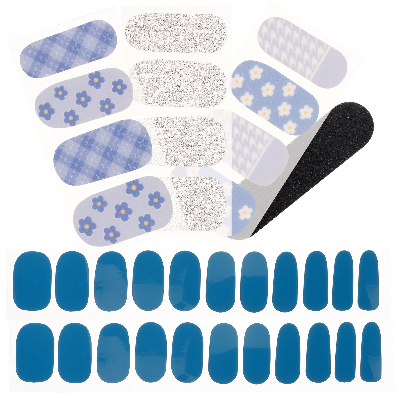 Гелевые наклейки для ногтей блестящие полоски без УФ-лучей зеркальные коротких