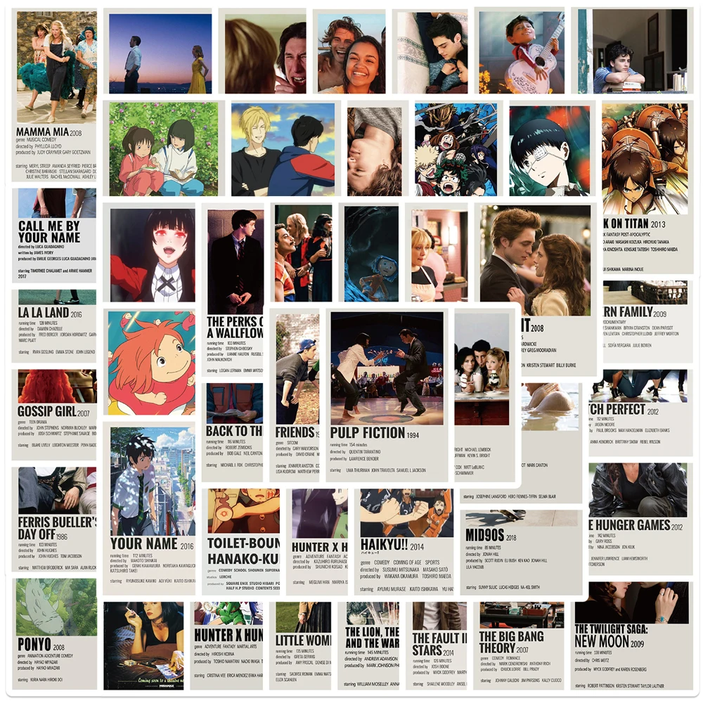 

Стикеры аниме смешанных классических фильмов, постер с s-образными персонажами мультфильмов для детей, игрушек, телефонов, ноутбуков, чемод...