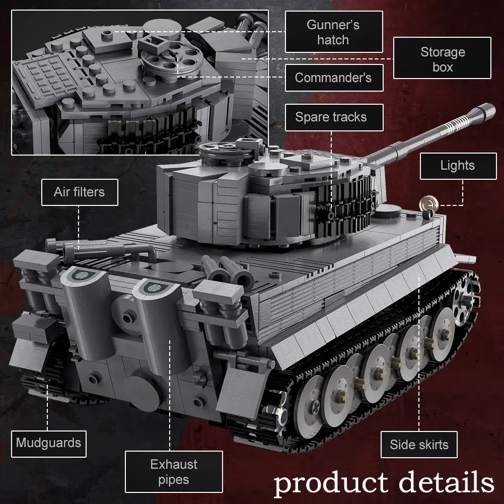 Радиоуправляемые танки 925 шт. 1:35 2 мировая война тигровый танк MOC военная армия