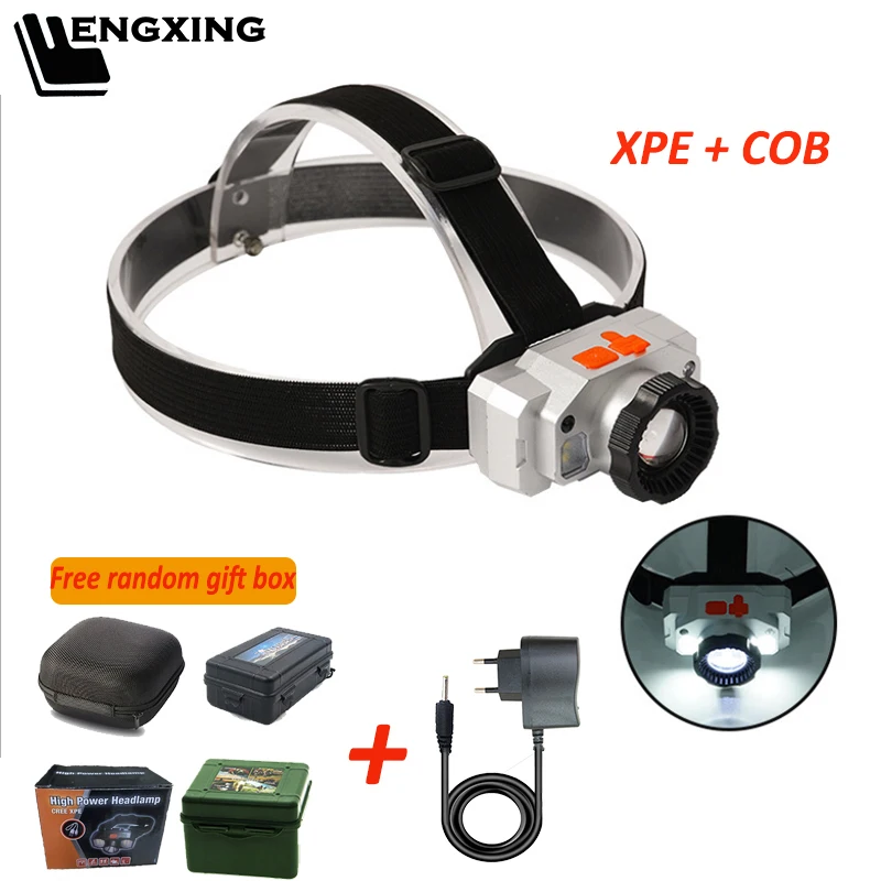 

Zoomable COB Sensor Led Headlamp Headlight Built-in 18650 Battery Rechargeable Headlight Waterproof Lamp Lighting for Camping