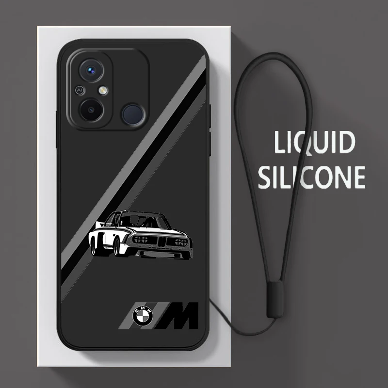 

Luxury Car Bmw Sports For Xiaomi Redmi 12C 11 Prime A1 10 10X 9 9A 9T 9AT 8 8A K50 Gaming Pro 4G 5G Liquid Rope Phone Case Cover