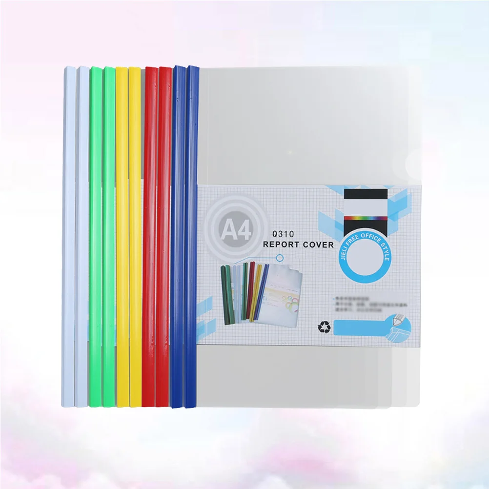 

20 Pcs A4 Paper Holder Report Binder Folders Pp File Sliding Bar Contract Organizer