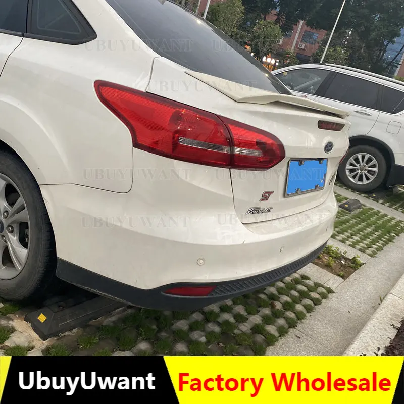 

For Ford Focus Sedan 4Doors 2012- 2017 ABS Plastic Unpainted Color Rear Roof Spoiler Wing Trunk Lip Boot Cover Car Styling