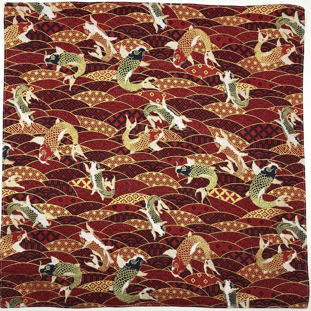 

Хлопковая ткань furoshiki, японская Классическая скатерть с волнистым принтом в традиционном стиле, много применений, размер 140 см