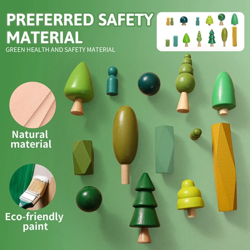 Деревянный строительный блок игрушка натуральная имитация дерева деревянные