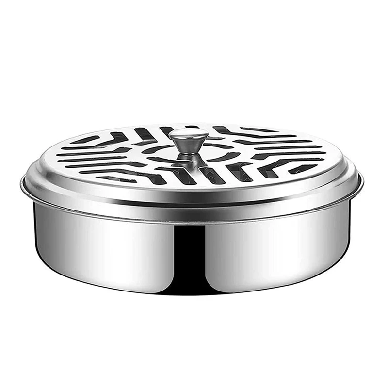 

Promotion! Stainless Steel Holder For Mosquito Coils, Fireproof Mosquito Spiral Container, Portable Metallic Mosquito Coil Holde