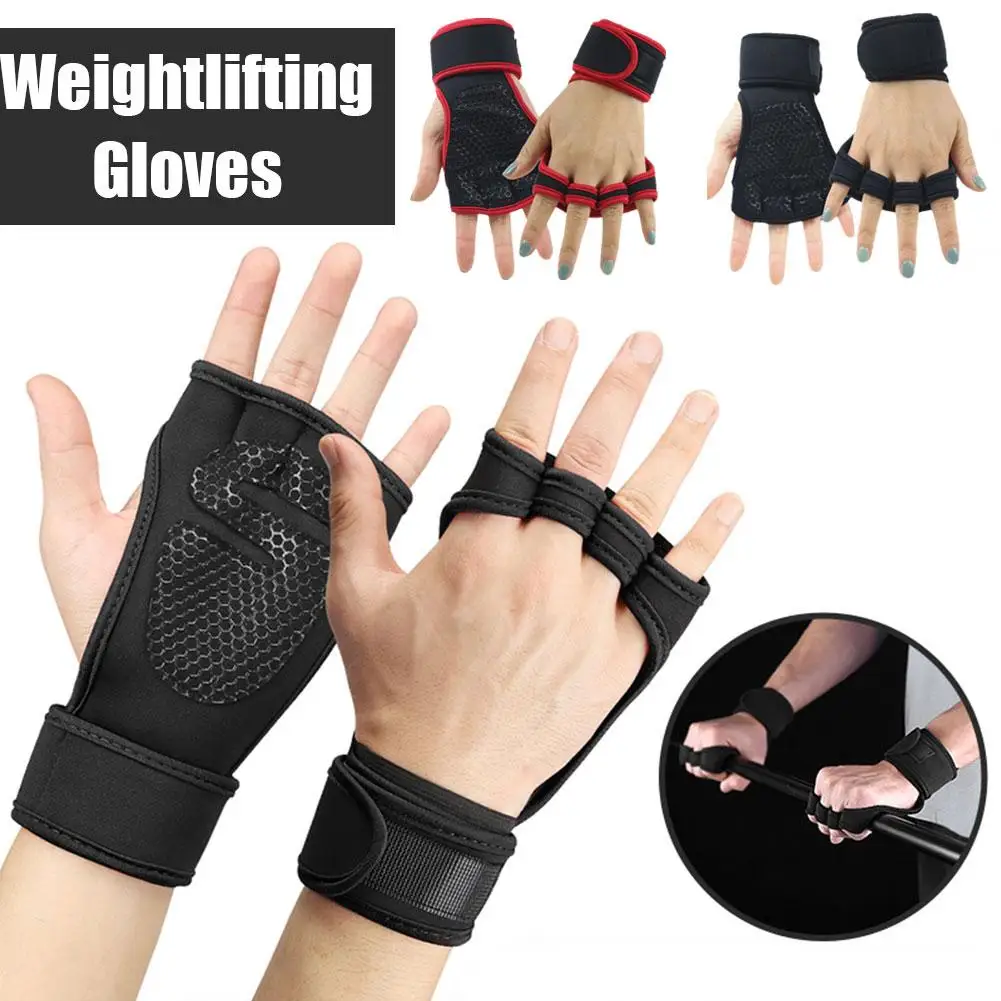 

Gym Weightlifting Gloves For Men And Women Wrist Guard Anti-slip Half Finger Sports Horizontal Bar Equipment Training Anti- D9U7