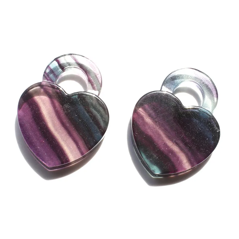 

1 Pcs Natural Rainbow Fluorite Crystal Locked Heart For Craft